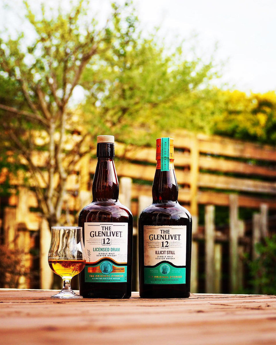 Glenlivet 12 Licensed Dram, 48%; Glenlivet 12 Illicit Still, 48