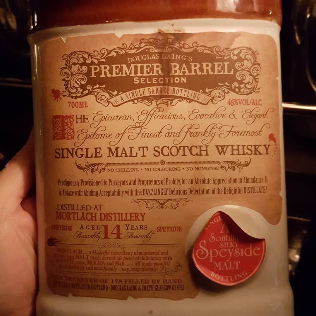 [Review] Mortlach 14, Douglas Laing's Premier Label, 178 decanters, 46 abv. 88 Bamboo