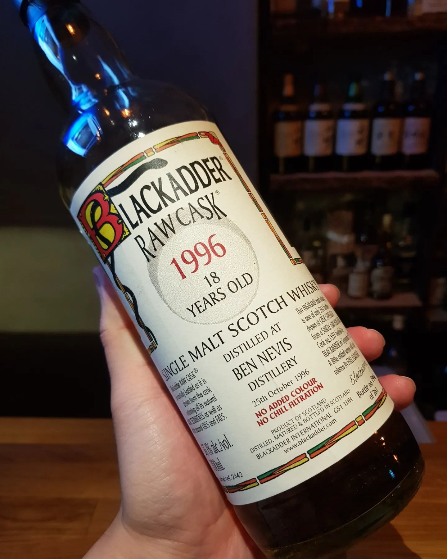 Ben Nevis 18 Year Old, 1996-2015, Blackadder, Hogshead no. 1597 