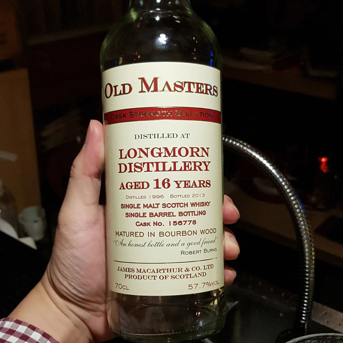 Longmorn 16 Year Old, 1996-2013, Old Masters, James Macarthur, Cask no. 156778, 57.7% abv.