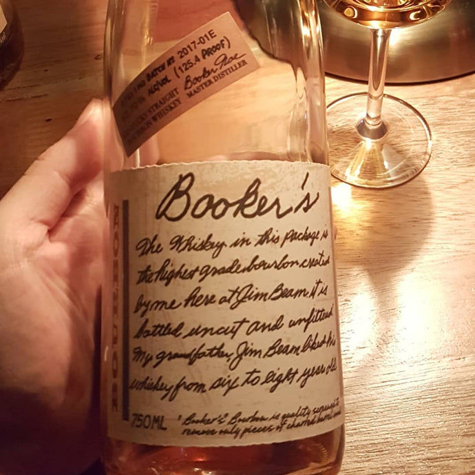 Booker's True Barrel Bourbon, Kentucky Straight Bourbon Whiskey, 6 years 1 month, batch no. 2017-01E, 62.70% abv.