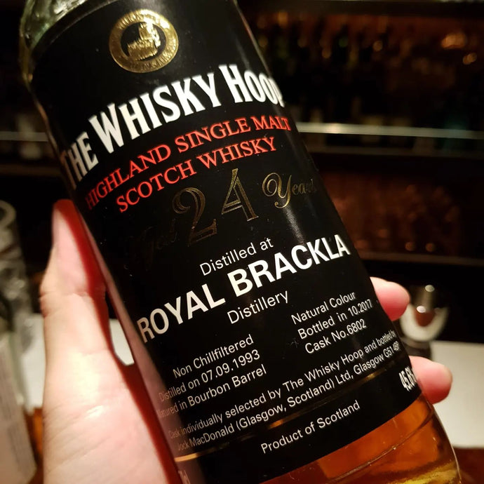 Royal Brackla 24 Year Old, 1993-2017, The Whisky Hoop, Bourbon barrel no. 6802, 45.6% abv.