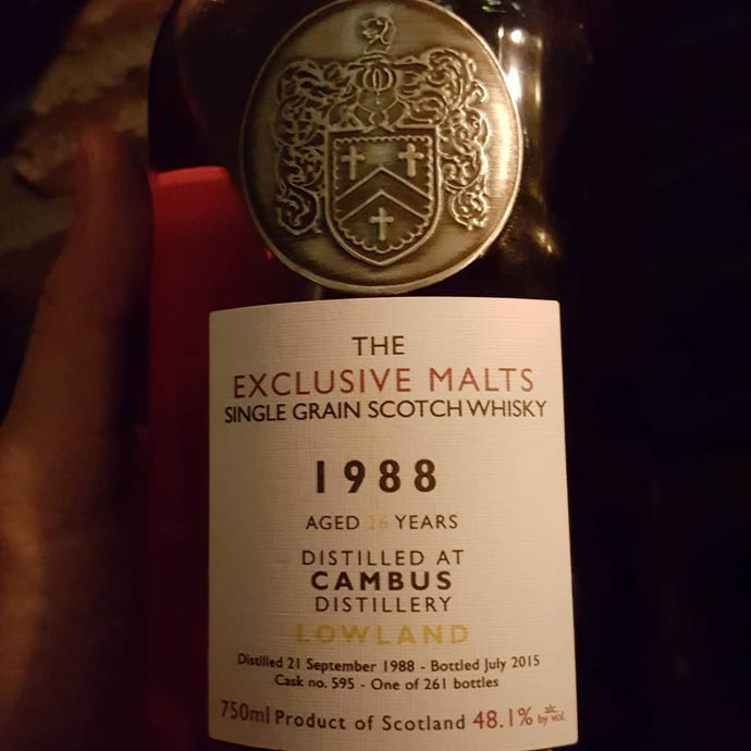 Cambus 1988, 26 years, Creative Whisky Company, The Exclusive Malts, 10th Anniversary Special Edition, Cask no. 595, 261 bottles, 48.1% abv.