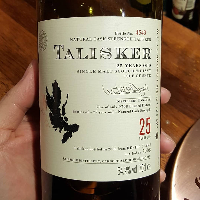 Talisker 25, 2008, Bottle 4543/9708, 54.2% abv.