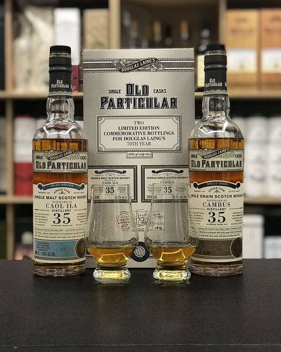 Douglas Laing 70th Anniversary Old Particular Cambus 35 Year Old 51.5% ABV & Caol Ila 35 Year Old 51.5% ABV