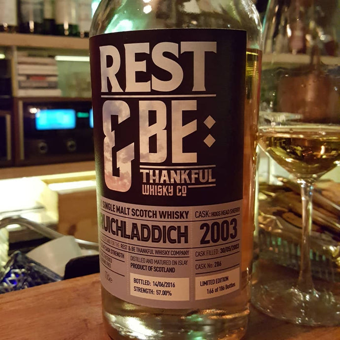 Bruichladdich 13, 2003-2016, Rest & be Thankful Whisky Co., Hogshead Sherry Cask No. 286, 166/186, 57.00% abv.