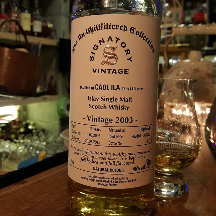 Caol Ila 11, Signatory Vintage, The Un-Chillfiltered Collection, 2003-2015, Cask No's 302460 + 302463, Bottle No. 477, 46% abv.