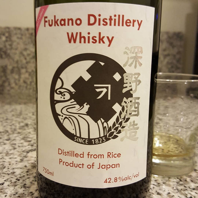 Fukano Distillery Whisky, Distilled from Rice, 42.8% abv.