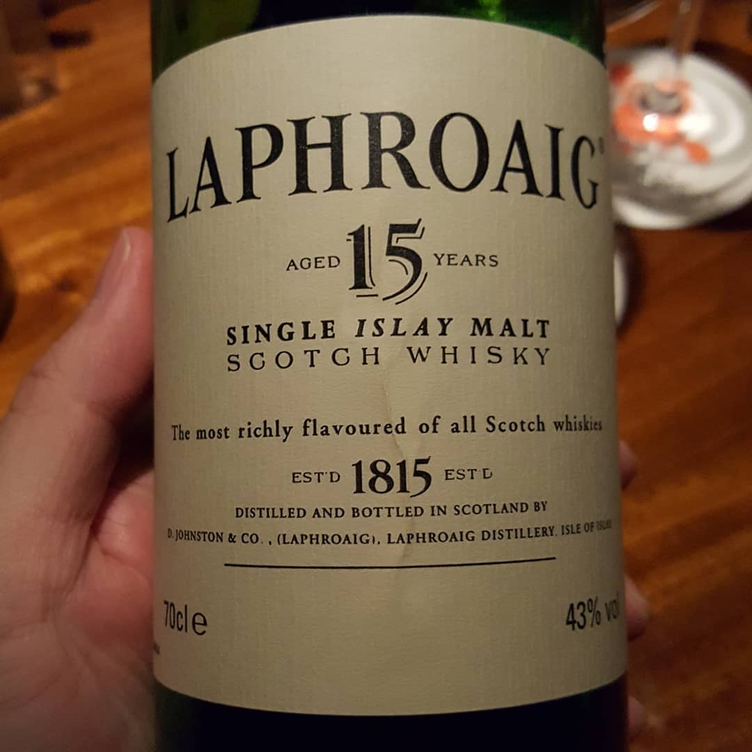 Laphroaig 15, old bottle, 43% abv. – 88 Bamboo