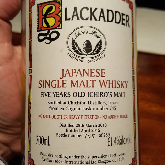 Chichibu 5, 2010-2015, Ichiro's Malt, Blackadder, ex Cognac Cask No. 745, 105/289, 61.4% abv.