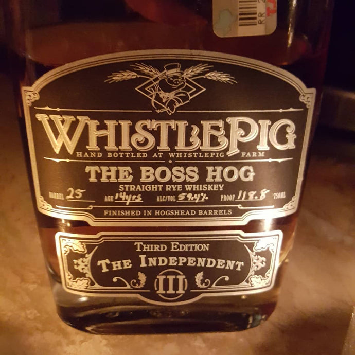 Whistlepig 14, The Boss Hog, Third Edition, The Independent, Barrel 25, 59.4% abv.