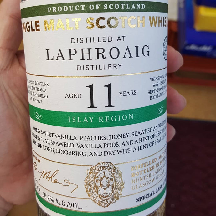 Laphroaig 11, 2004-2016, Hunter Laing, The Old Malt Cask, Exclusively bottled for JIS, Refill hogshead hl12427, 280 bottles, 56.2% abv.