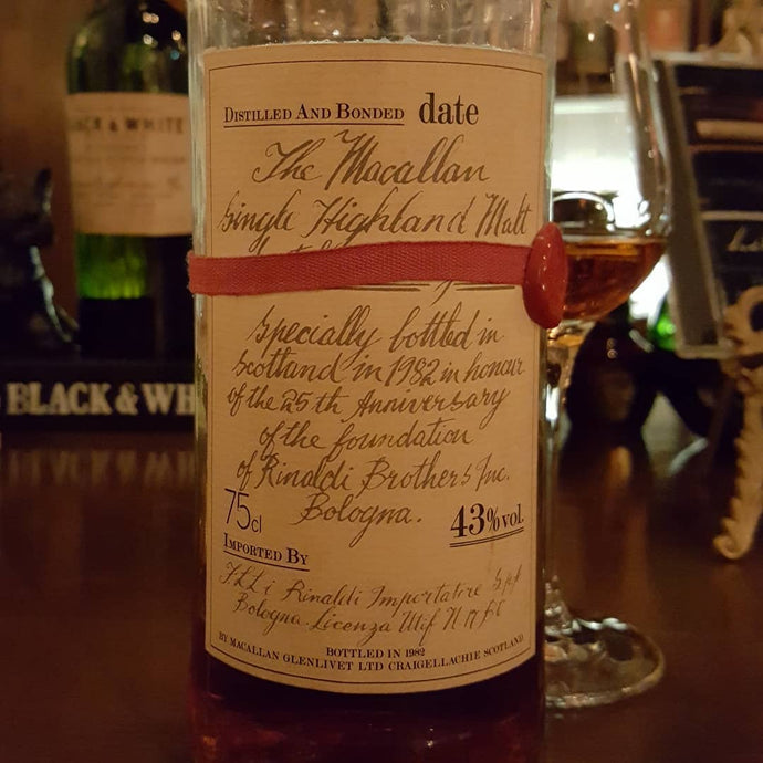 Macallan 25, 1957-1982, 25th anniversary of the foundation of Rinaldi Brothers Inc. Bologna, 43% abv.