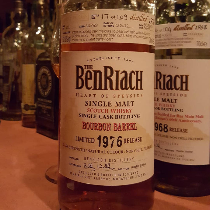 Benriach 1976-2012, 36 years, Bourbon Barrel Cask No. 414, 17/109, 53.3% abv.