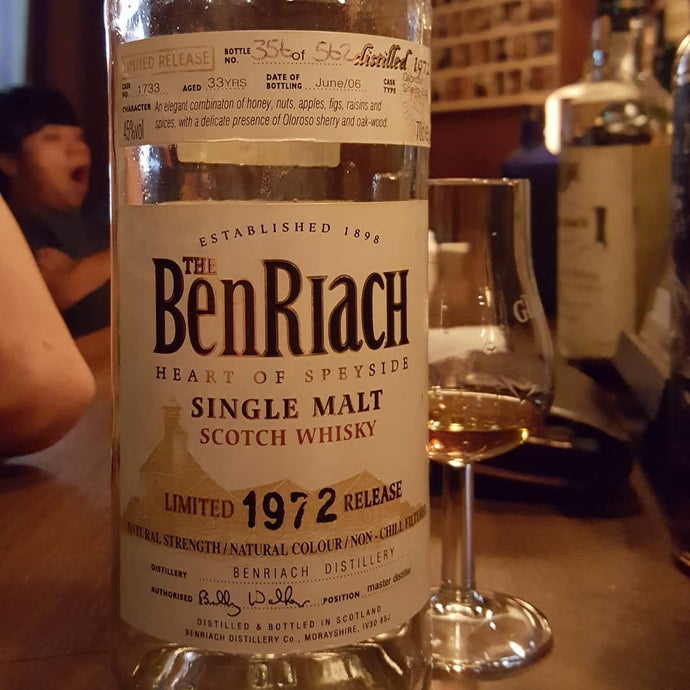 Benriach 1972, 33 years, Oloroso Sherry Butt no. 1733, 356/562, 45% abv.