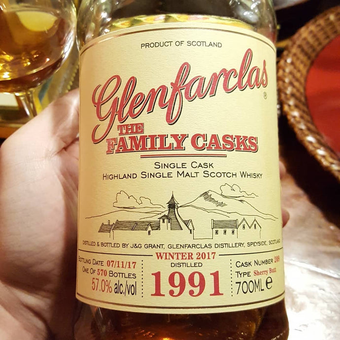 Glenfarclas, The Family Casks, 1991-2017, Sherry Butt Number 209, 570 bottles, 57.0% abv.