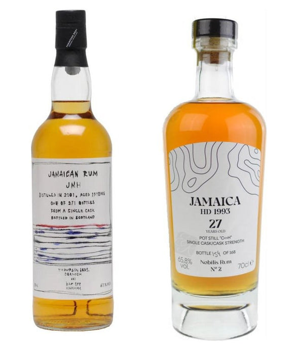 Hampdens for the Ages: Nobilis Jamaica HD (Hampden) 1993 (27 years) & Jamaican Rum JMH 2001 by Thompson Bros and Bar Tre Hiroshima (19 years)