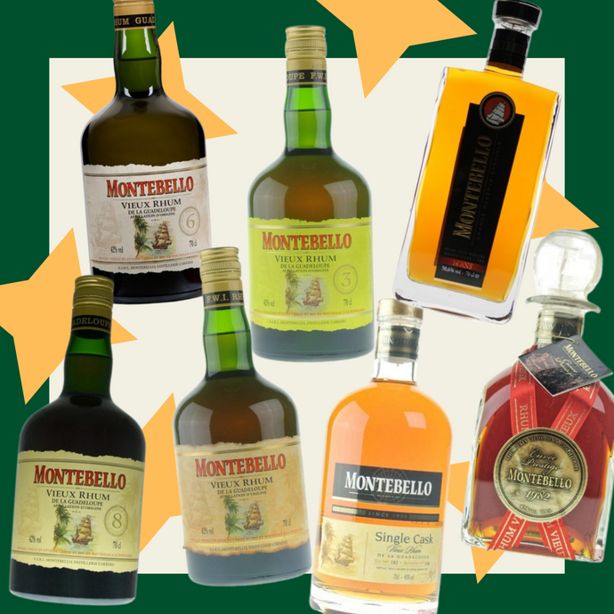 A Bag Of Montebello Rhums: 3 Year Old; 6 Year Old; 8 Year Old; 11 Year Old; 1999 Single Cask; 14 Year Old; Montebello 1982