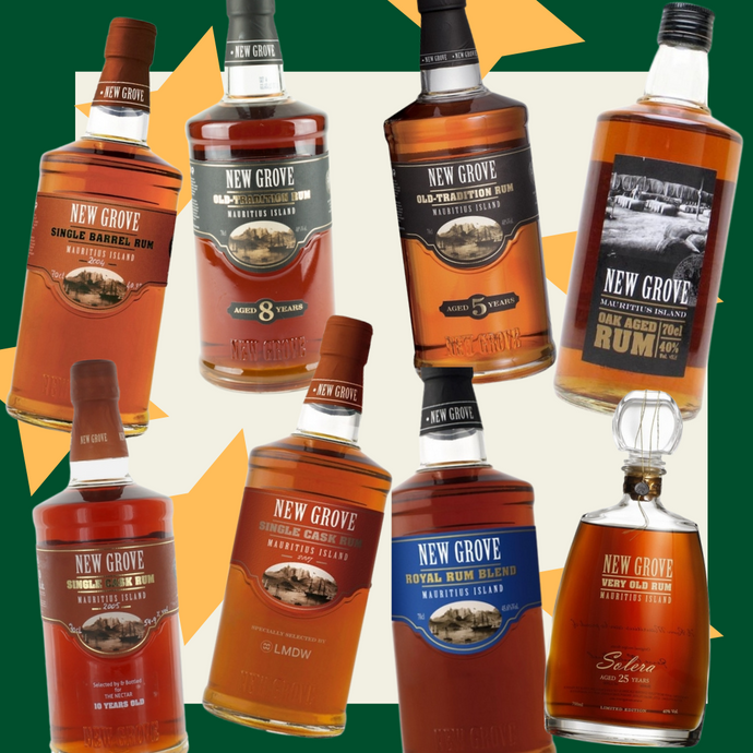 An Introduction To New Grove Rums: New Grove Oak Aged Rum, 5 Year Old, 8 Year Old, 2004 Single Barrel, 2005 for The Nectar, 2007 for LMDW, New Grove Royal Blend, New Grove Solera 25 Year Old