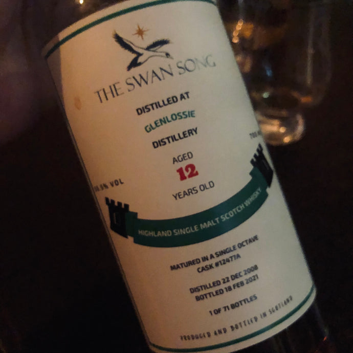 Glenlossie, 12 Year Old, 2008, 56.5% ABV, #12477A, The Swan Song (of 71 Bottles)