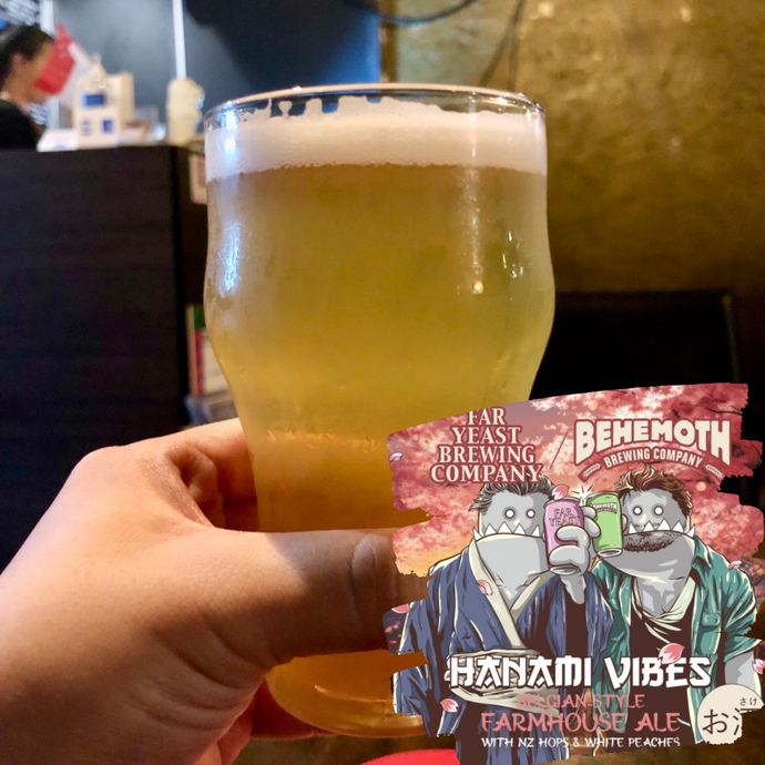 Hanami Vibes Belgian Style Farmhouse Ale, Far Yeast Brewing x Behemoth