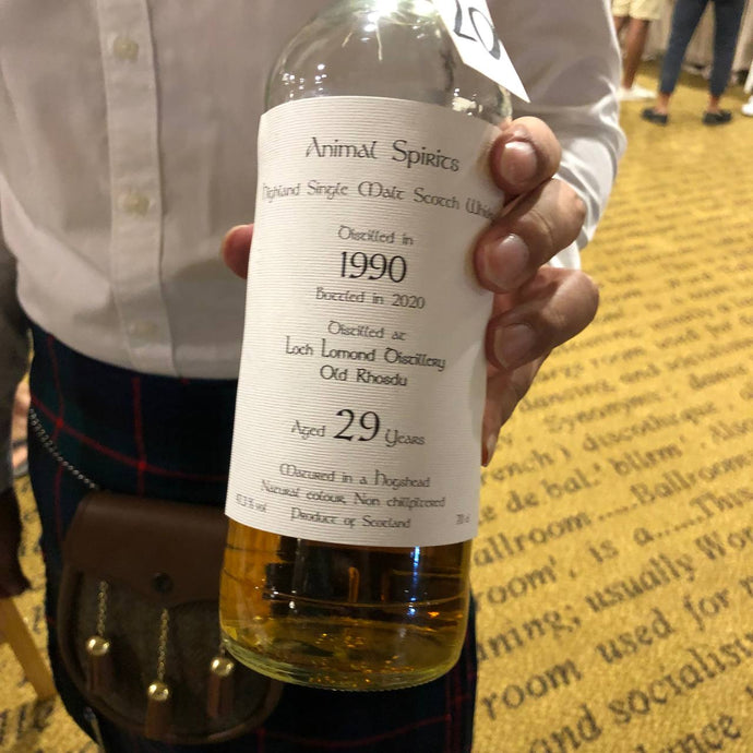 Old Rhosdhu 1990 bottled by Animal Spirits, Loch Lomond Distillery, 47.3% ABV