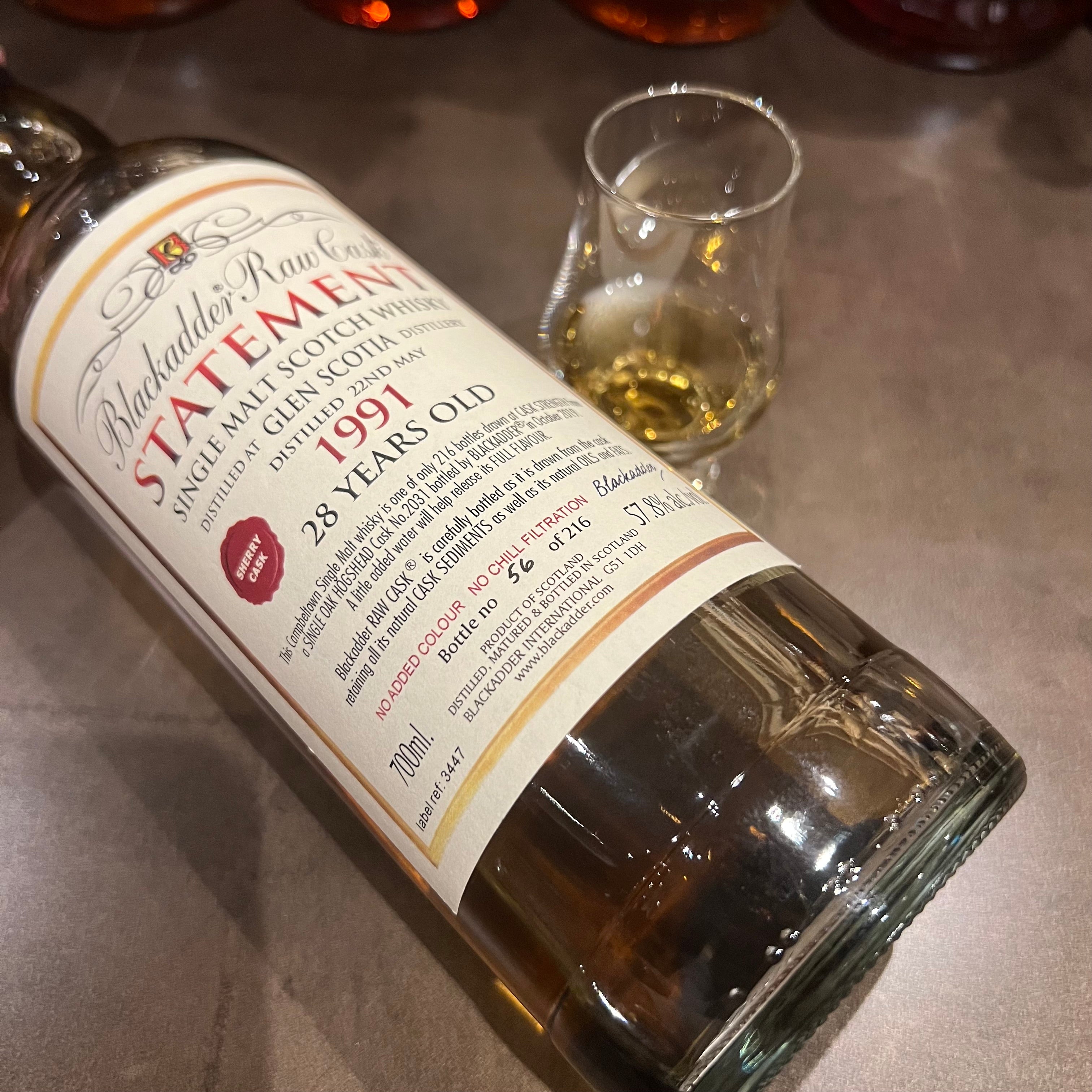 1991 Glen Scotia 28 Years Old Single Malt, Blackadder Statement