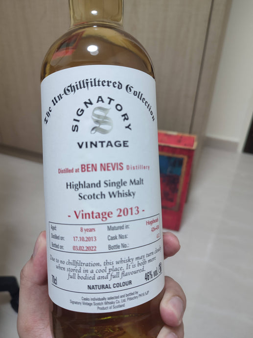 Ben Nevis 2013, 8 Year Old, Signatory Vintage (Unchillfiltered Collection - Hogsheads 426+430), 46% ABV