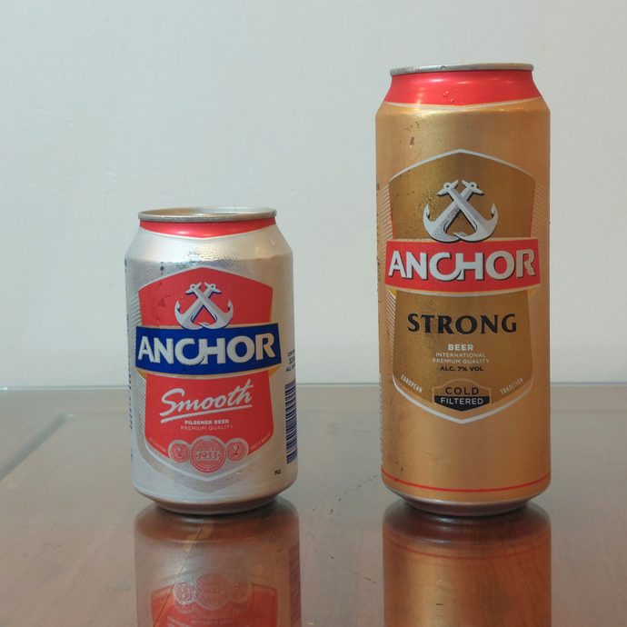 Anchor Smooth Pilsner 3.8%, Anchor Strong 7.2% Lager