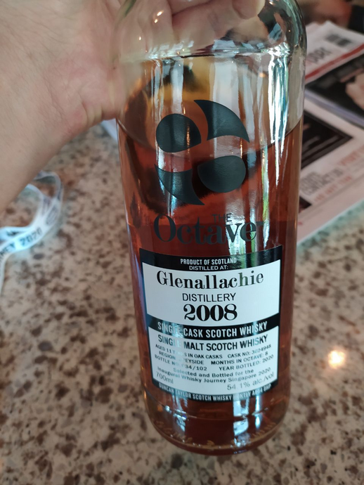 GlenAllachie 2008, 11 Year Old, Duncan Taylor Octave (Whisky Journey Singapore Exclusive), 54.1% ABV