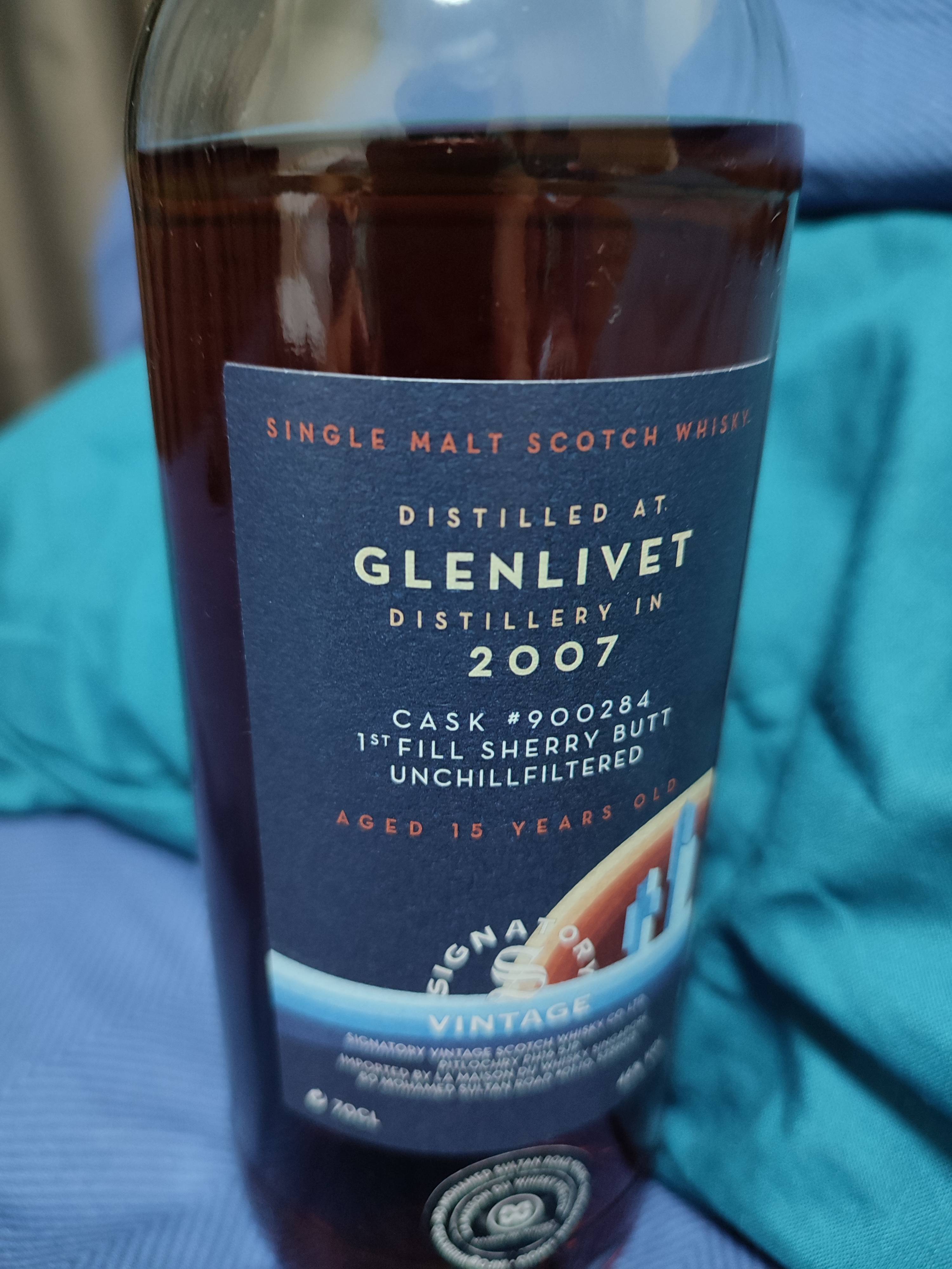 Glenlivet 2007, 15 Year Old, Signatory Vintage (SV) Single