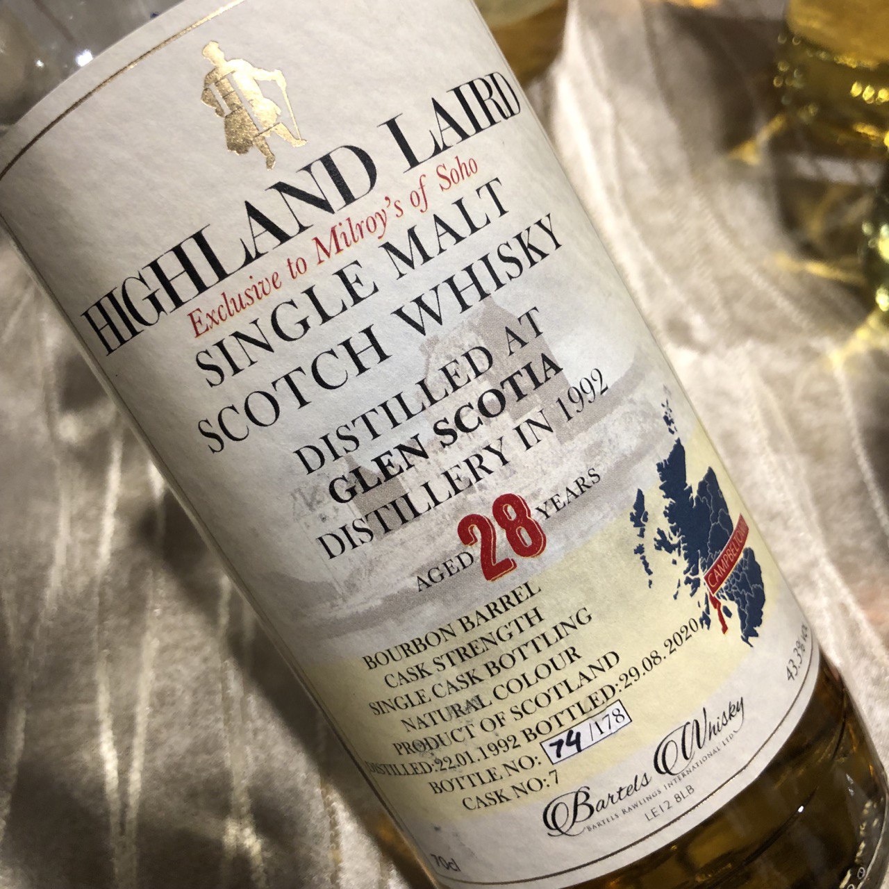 Glen Scotia 28 Year Old, Highland Laird, 1992, 43.3% ABV, Bottled