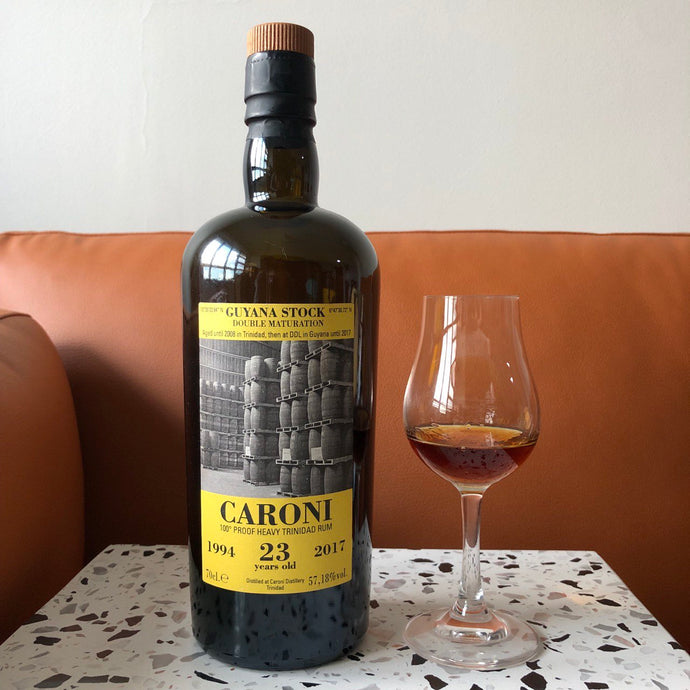 Caroni 1994 Velier, 23 Years Old, Guyana Stock Double Maturation, 100% Proof Heavy Trinidad Rum