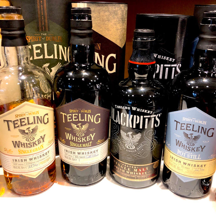 Taste Testing Teeling’s Core Range Irish Whiskey: Single Grain, Single Malt, Single Pot Still & Blackpitts Peated Single Malt