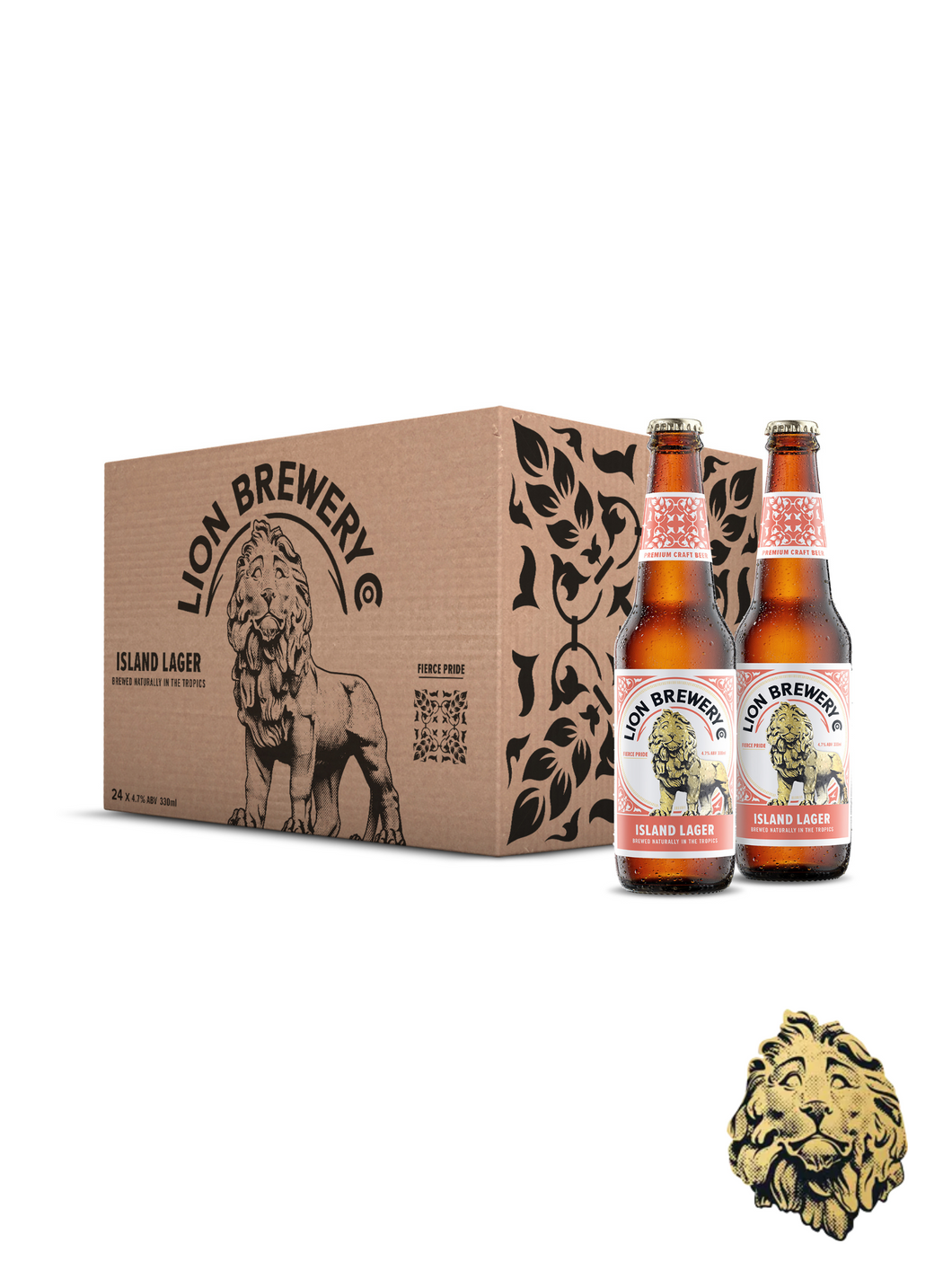 Lion Brewery Co: Island Lager, 4.7% (24 x 330ml Bottles)