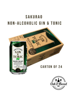 Oak & Barrel: Sakurao Non-Alcoholic Gin & Tonic Cans (Carton of 24)